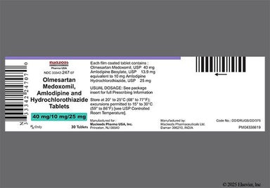 Gray And Red Oval T30 - Olmesartan Medoxomil/Amlodipine/Hydrochlorothiazide 40mg-10mg-25mg Tablet