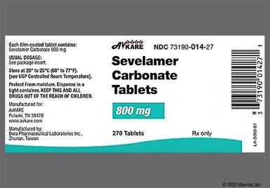 White Oval T186 - Sevelamer Carbonate 800mg Tablet