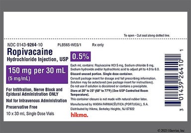 colorless - Ropivacaine Hydrochloride 0.5% Solution for Injection