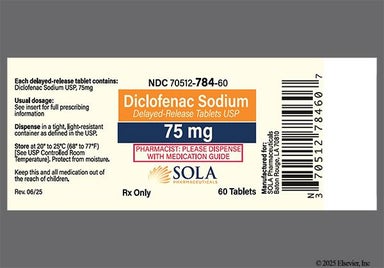 White Round 7 - Diclofenac Sodium 75mg Delayed-Release Tablet