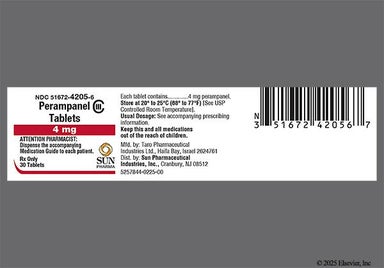 Red Round T 4 - Perampanel 4mg Tablet