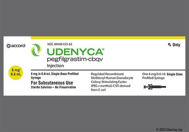 Colorless Not applicable - UDENYCA 6mg/0.6mL Prefilled Syringe Solution for Injection