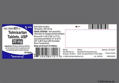 White Round Cl 45 - Telmisartan 20mg Tablet