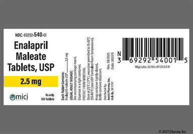 White Round W 923 - Enalapril Maleate 2.5mg Tablet