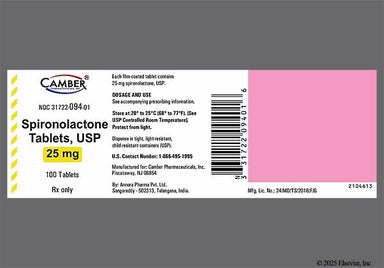 White Round 73 And V1 - Spironolactone 25mg Tablet