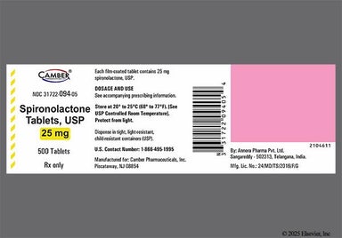 White Round 73 And V1 - Spironolactone 25mg Tablet