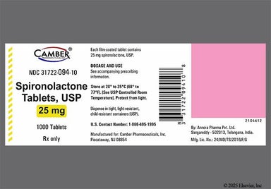White Round 73 And V1 - Spironolactone 25mg Tablet