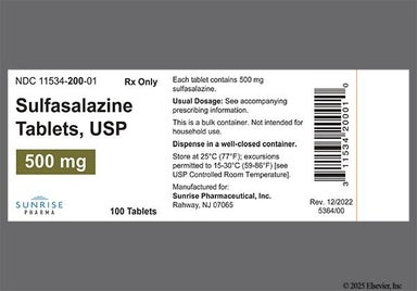 Gold Round N39 - Sulfasalazine 500mg Tablet