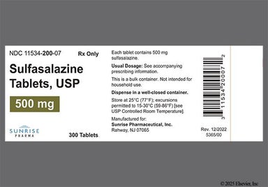 Gold Round N39 - Sulfasalazine 500mg Tablet