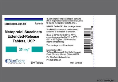 White Oval 16 4 - Metoprolol Succinate 25mg Extended-Release Tablet