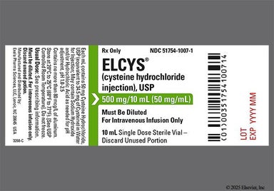 colorless - ELCYS 500mg/10mL Solution for Injection