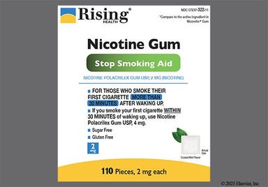 white square - Nicotine Polacrilex 2mg Chewing Gum (Mint)