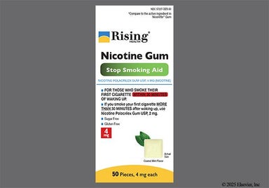 yellow square - Nicotine Polacrilex 4mg Chewing Gum (Mint)