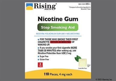 yellow square - Nicotine Polacrilex 4mg Chewing Gum (Mint)