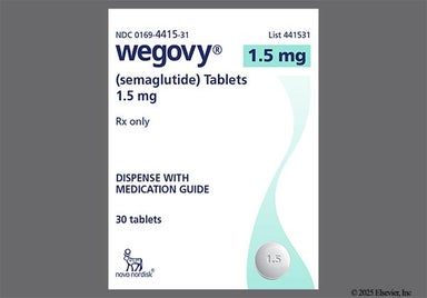 White-Yellow Round Novo And 1.5 - Wegovy 1.5mg Tablet
