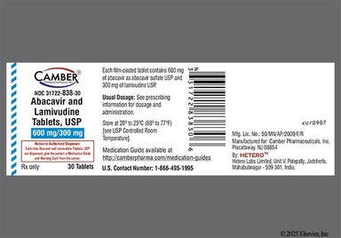 Orange Oblong A1 And H - Abacavir Sulfate/Lamivudine 600mg-300mg Tablet