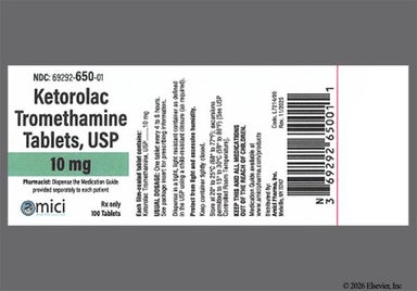 White Round 39 And A - Ketorolac Tromethamine 10mg Tablet