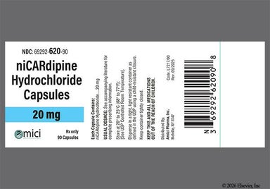 Blue And White A41 A41 - Nicardipine Hydrochloride 20mg Capsule