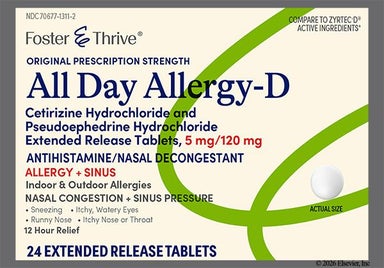 White Round L147 - Foster & Thrive All Day Allergy-D 12 Hour 5mg-120mg Extended-Release Tablet