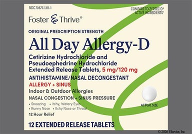 White Round L147 - Foster & Thrive All Day Allergy-D 12 Hour 5mg-120mg Extended-Release Tablet