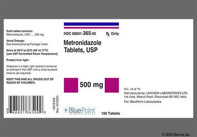 White Oblong U And 227 - Metronidazole 500mg Tablet