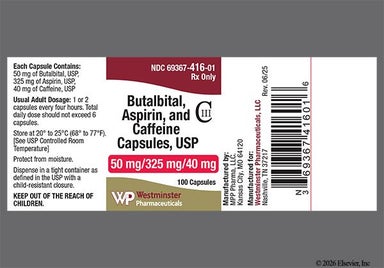 Green And White Nb 534 - Butalbital/Aspirin/Caffeine 50mg-325mg-40mg Capsule