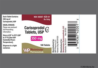 White Round Nc And 350 - Carisoprodol 350mg Tablet
