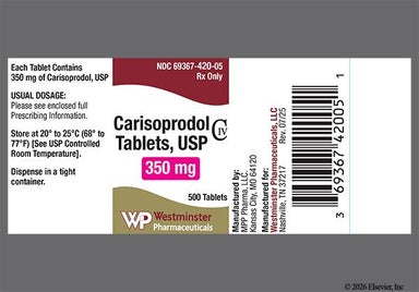 White Round Nc And 350 - Carisoprodol 350mg Tablet