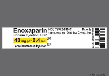 yellow - Enoxaparin Sodium 40mg/0.4mL Solution for Injection