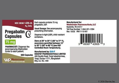 Orange And White Sk+F Pg 75 - Pregabalin 75mg Capsule