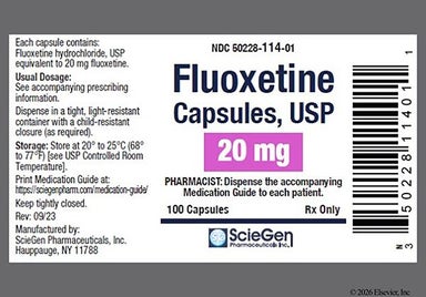 Blue And Green Sg 114 - Fluoxetine Hydrochloride 20mg Capsule