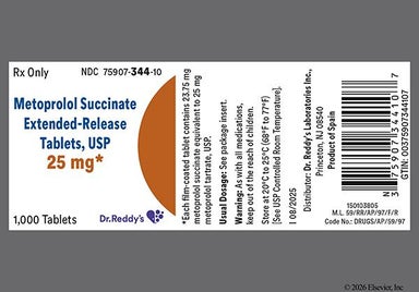 White Oval M 1 - Metoprolol Succinate 25mg Extended-Release Tablet