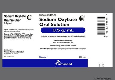 yellow - Sodium Oxybate 0.5g/mL Solution