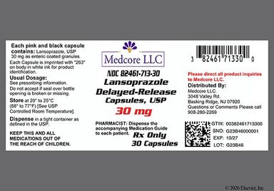 Black And Pink 263 - Lansoprazole 30mg Delayed-Release Capsule