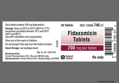 White Oblong 2 F - Fidaxomicin 200mg Tablet