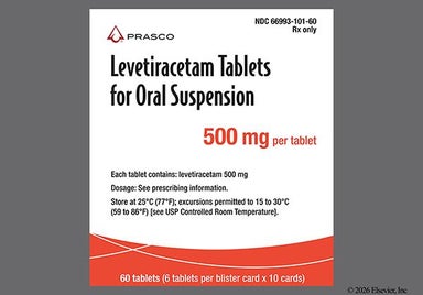 White Round LOGO - Levetiracetam 500mg Tablet for Suspension