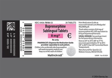 White Round B And 8 - Buprenorphine Hydrochloride 8mg Sublingual Tablet