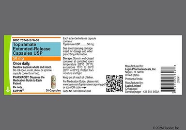 White Lu F42 - Topiramate 50mg Extended-Release Capsule (Once-Daily)
