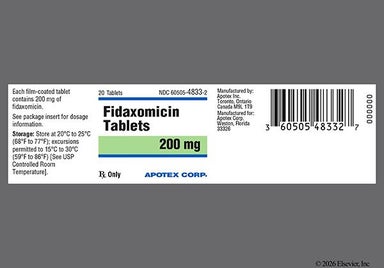 White Oblong Apo And F200 - Fidaxomicin 200mg Tablet