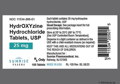White Round N6 - Hydroxyzine Hydrochloride 25mg Tablet