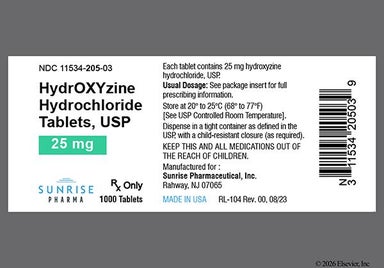White Round N6 - Hydroxyzine Hydrochloride 25mg Tablet