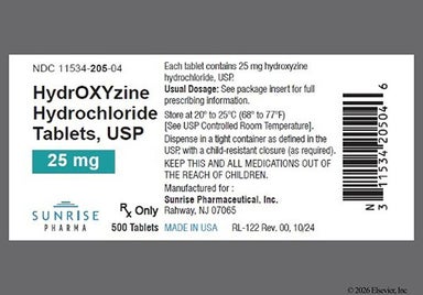 White Round N6 - Hydroxyzine Hydrochloride 25mg Tablet