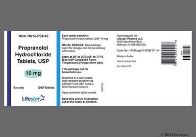 Beige Round T 4 - Propranolol Hydrochloride 10mg Tablet