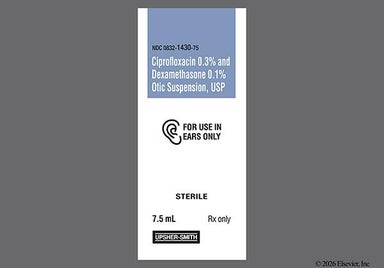 white - Ciprofloxacin/Dexamethasone 0.3%-0.1% Otic Suspension