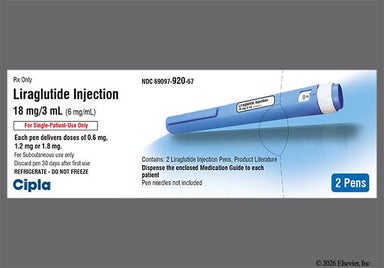 colorless - Liraglutide 18mg/3mL Pre-Filled Pen Solution for Injection