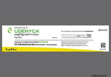 Colorless Not applicable - UDENYCA 6mg/0.6mL Prefilled Autoinjector Solution for Injection