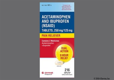 Yellow Oblong G375 - Acetaminophen/Ibuprofen 250mg-125mg Tablet