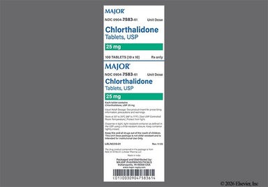 White Round L1 - Chlorthalidone 25mg Tablet