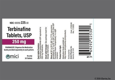 White Round 128 And A - Terbinafine Hydrochloride 250mg Tablet