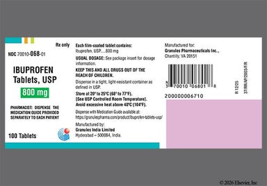 White Oblong I 10 - Ibuprofen 800mg Tablet